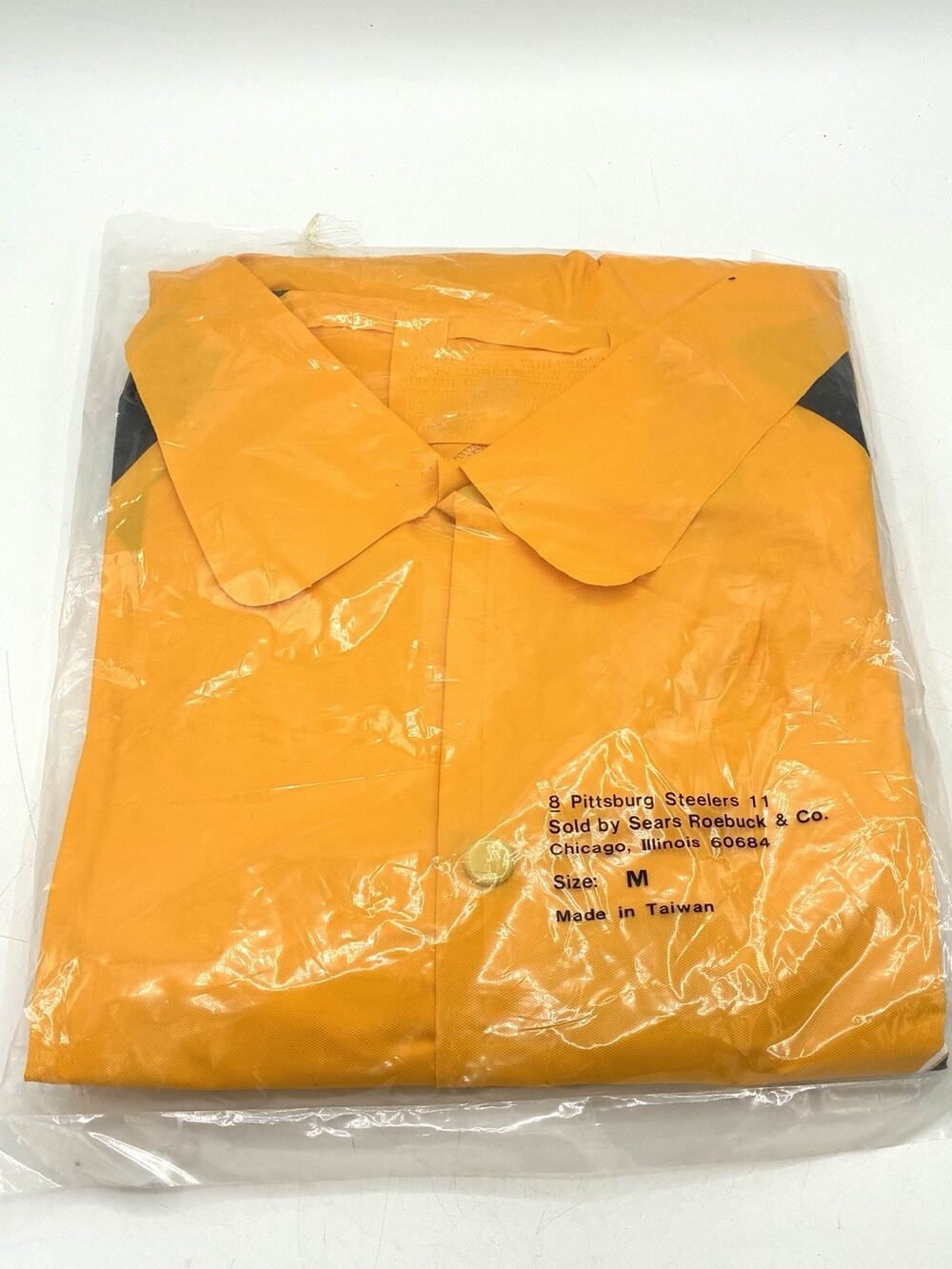 Vintage Pittsburgh Steelers Sears Rain Jacket NOS Size M Taiwan Football
